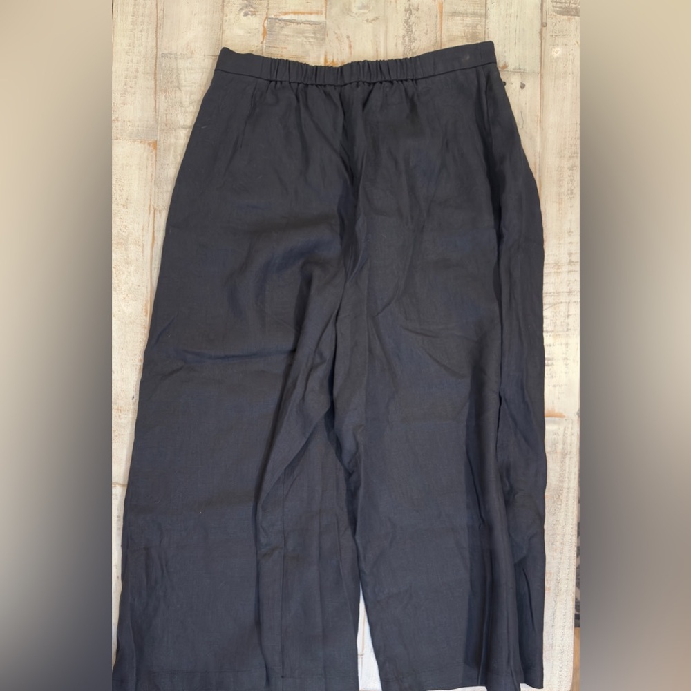 NWT Anthropology Linen Blend Culotte Pants | Size M | Wide-Leg Neutral Staple - Picture 3 of 3